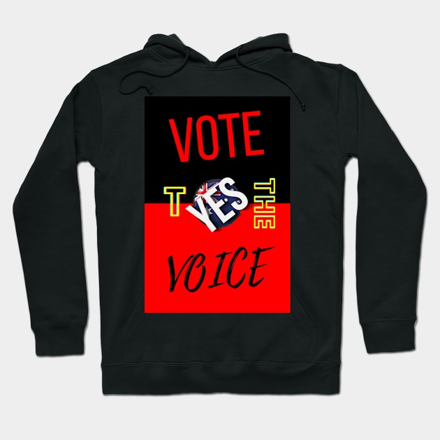 Vote Yes To The Voice Indigenous Voice To Parliament Contrast Colors Hoodie by 3dozecreations